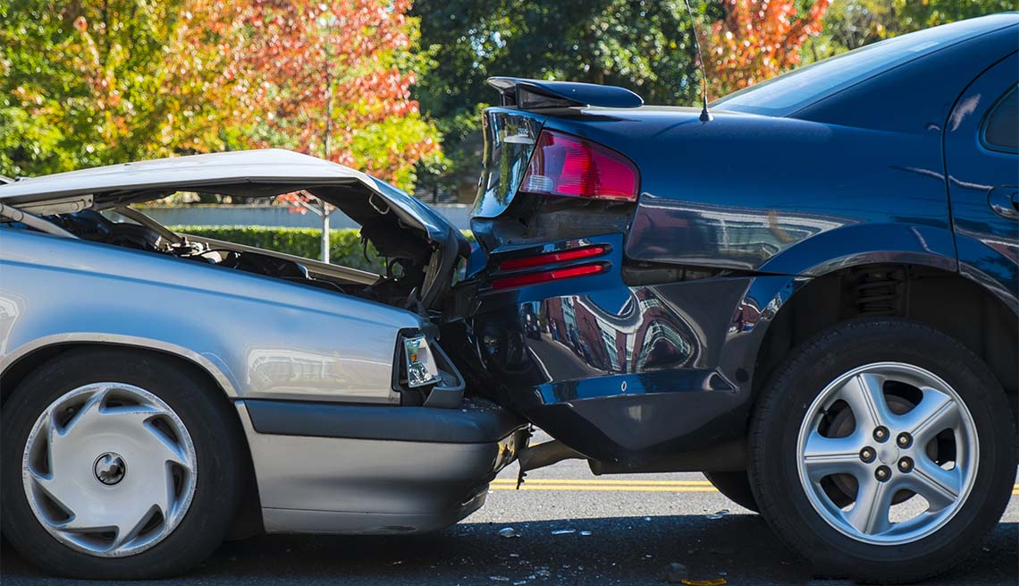Auto accident involving two cars